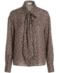 Brunello Cucinelli - Chemise À Col Lavallière - Lyst