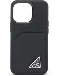 Prada - Saffiano Leather Iphone 14 Pro Case - Lyst