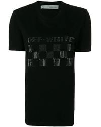 Off-White c/o Virgil Abloh - Embellished Logo Print T-Shirt - Lyst
