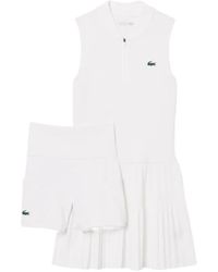 Lacoste - Pleated Sleeveless Mini Dress - Lyst