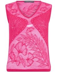 Alberta Ferretti - Floral-Pattern V-Neck Top - Lyst