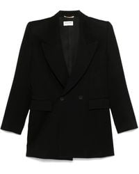 Saint Laurent - Double-Breasted Wool Blazer - Lyst