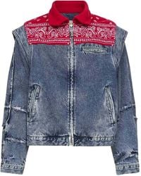 PDF - Zip-Up Denim Jacket - Lyst