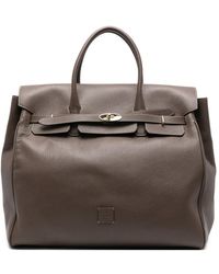 Eleventy - Grained-Leather Tote Bag - Lyst