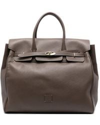 Eleventy - Grained-Leather Tote Bag - Lyst