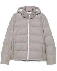 Brunello Cucinelli - Houndstooth-Pattern Quilted Jacket - Lyst