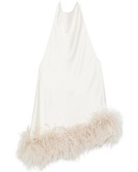 The Archivia - Feather-Trim Halterneck Dress - Lyst