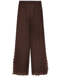 16Arlington - Ricci Lace-Trim Satin Palazzo Pants - Lyst