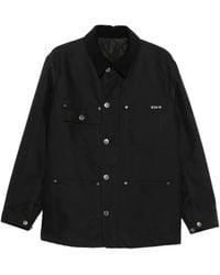 Prada - Corduroy-Collar Logo-Patch Jacket - Lyst