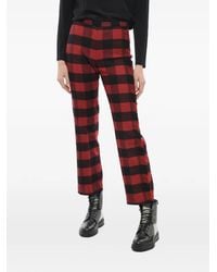 Woolrich - Checked-Pattern Frayed-Edge Trousers - Lyst