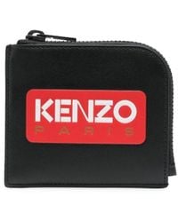 KENZO - Portefeuille en cuir à logo imprimé - Lyst