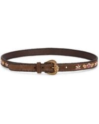 Etro - Ceinture En Daim À Motif Perlé - Lyst