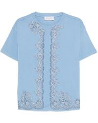 ERMANNO FIRENZE - Lace-Trim Embroidered T-Shirt - Lyst