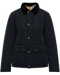 Burberry - Quilted Corduroy-Collar Puffer Jacket - Lyst
