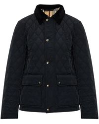 Burberry - Quilted Corduroy-Collar Puffer Jacket - Lyst