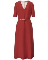 Fabiana Filippi - Belted V-Neck Midi Dress - Lyst