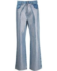 GIUSEPPE DI MORABITO - Crystal-embellished Straight-leg Jeans - Lyst