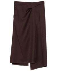 Victoria Beckham - Pressed Tailored Wool Midi Skirt - Lyst
