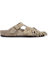 Birkenstock - X Etro Gizeh Fringed Suede Sandals - Lyst