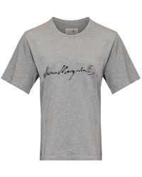 MM6 by Maison Margiela - Handwritten-Print Cotton Jersey T-Shirt - Lyst