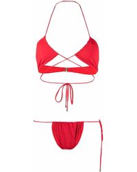 Manokhi Wrap-around Halterneck Bikini - Red