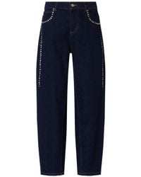 Liu Jo - High-Waisted Jeans With Rhinestones - Lyst