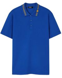Versace - Embroidered Cotton Piqué Polo - Lyst