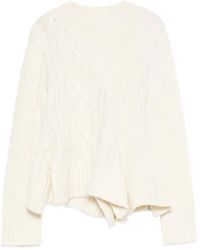 Sacai - ラッフルヘム ケーブルニットセーター - Lyst
