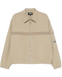 Stussy - Tape-Detail Zip-Up Mechanic Jacket - Lyst