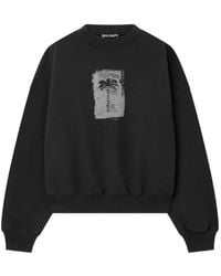 Palm Angels - Brushed Palm Tree Loose Crew Sweatshirt - Lyst