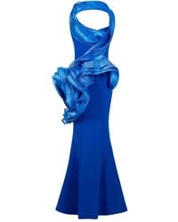 Gaby Charbachy - Draped-Ruffle Evening Gown - Lyst