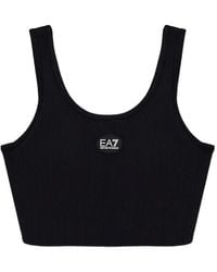 EA7 - Top A Coste Con Logo - Lyst