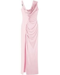 Versace - Robe longue à plaque logo - Lyst