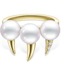 Tasaki - 18Kt Geelgouden Collection Line Danger Fang Ring Met Parel - Lyst