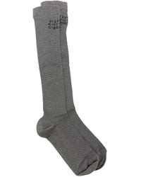 MM6 by Maison Margiela - Logo-Print Ribbed Socks - Lyst
