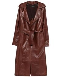 Arma - Yava Leather Trench Coat - Lyst