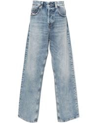DIESEL - Katoenen Cropped Jeans Met Logopatch - Lyst