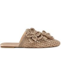 Stuart Weitzman - Lotus Floral-Appliqué Mules - Lyst
