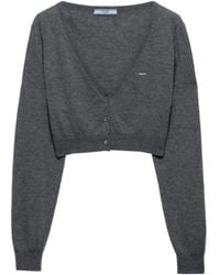Prada - Cropped Cashmere Cardigan - Lyst
