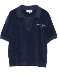 Sporty & Rich - Embroidered Cotton Terry Polo Top - Lyst
