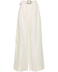 Twinset - Pantalones Anchos Con Cinturón - Lyst