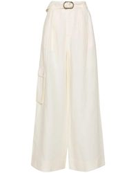 Twinset - Pantaloni A Gamba Ampia Con Cintura - Lyst