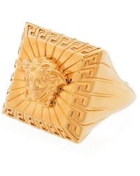 Versace - Eckiger Ring Mit Medusa - Lyst