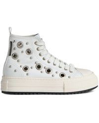 DSquared² - Eyelet-detail Leather Sneakers - Lyst