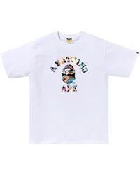 A Bathing Ape - Camo College T-Shirt Mit Rundem Ausschnitt - Lyst