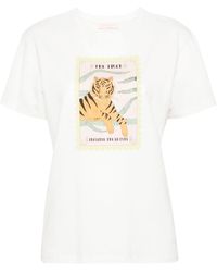 Twin Set - T-shirt Met Grafische Print - Lyst