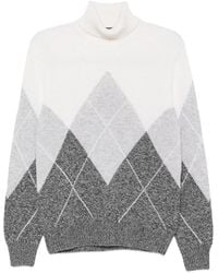Barba Napoli - Argyle-Knit Roll-Neck Sweater - Lyst