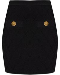 Balmain - Quilted Mini Skirt - Lyst