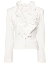 Genny - Ruffled-collar Crinkled Blouse - Lyst