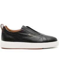 Santoni - Leather Slip-on Sneakers - Lyst